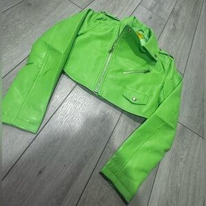 NEW GREEN pleather jacket 💚